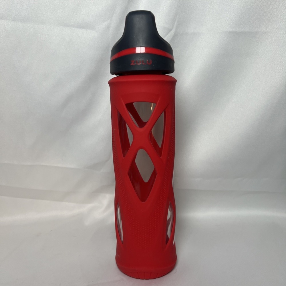 Zulu Water Bottle 20oz Glass Silicone Sleeve Leakproof Sports BPA-Free Drinkware